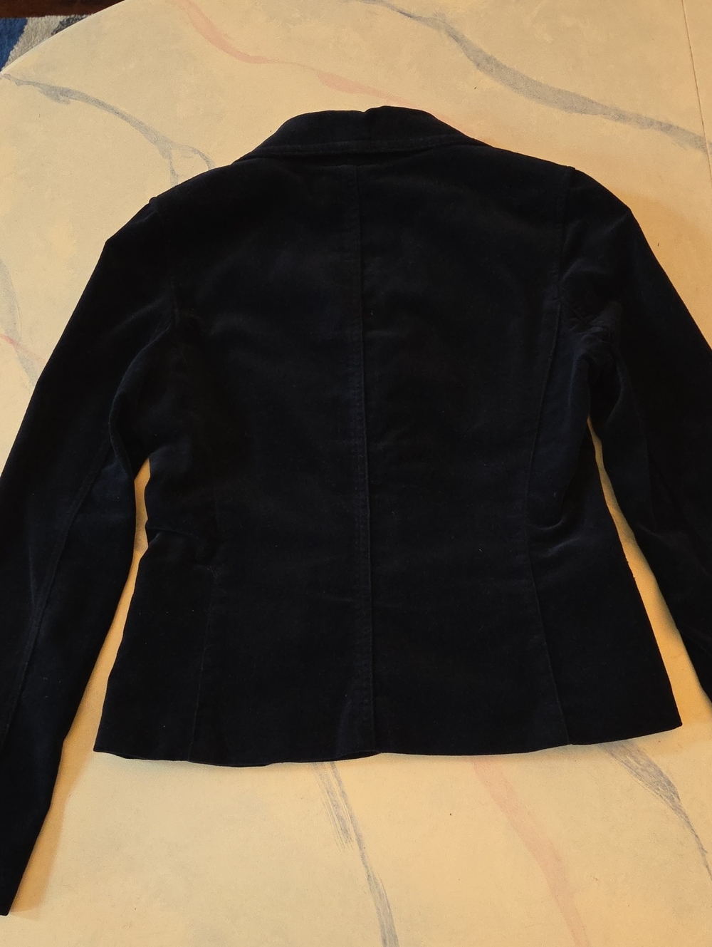 Vince Navy Blue 100% Cotton 4 Button Blazer Lapel Slash Pockets Transitional Sz8 - Picture 2 of 7